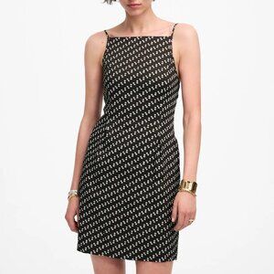 NWOT Madewell High-Neck Mini Dress in Dot Soft Charcoal Size 14